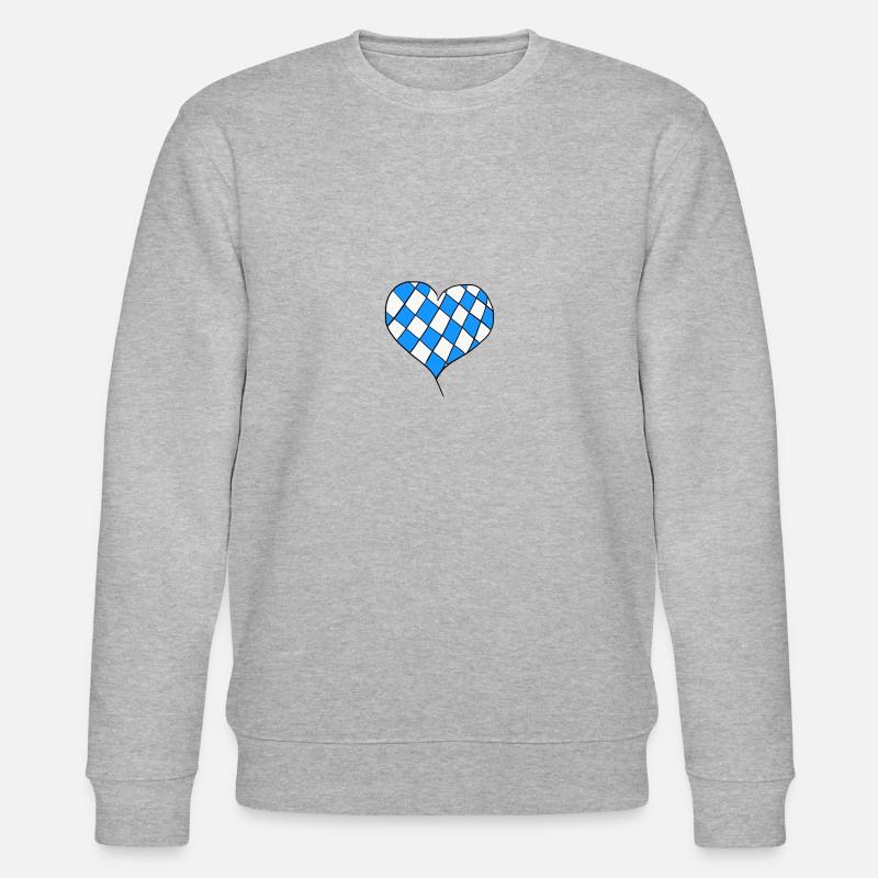 Bayrisches Herz - Geschenkidee - Stanley/Stella Unisex Bio-Sweatshirt CHANGER  - Grau meliert