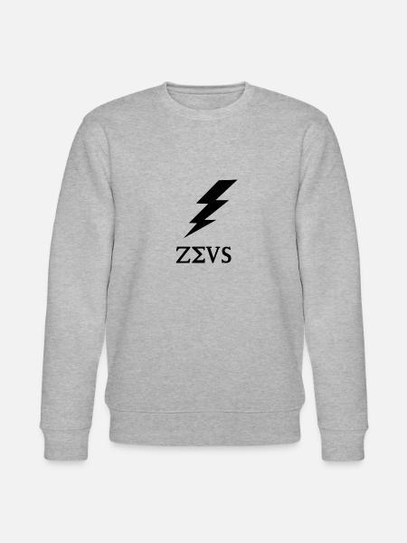 Zeus Design mit Blitz Geschenkidee schwarz - Stanley/Stella Unisex Bio-Sweatshirt CHANGER  - Grau meliert