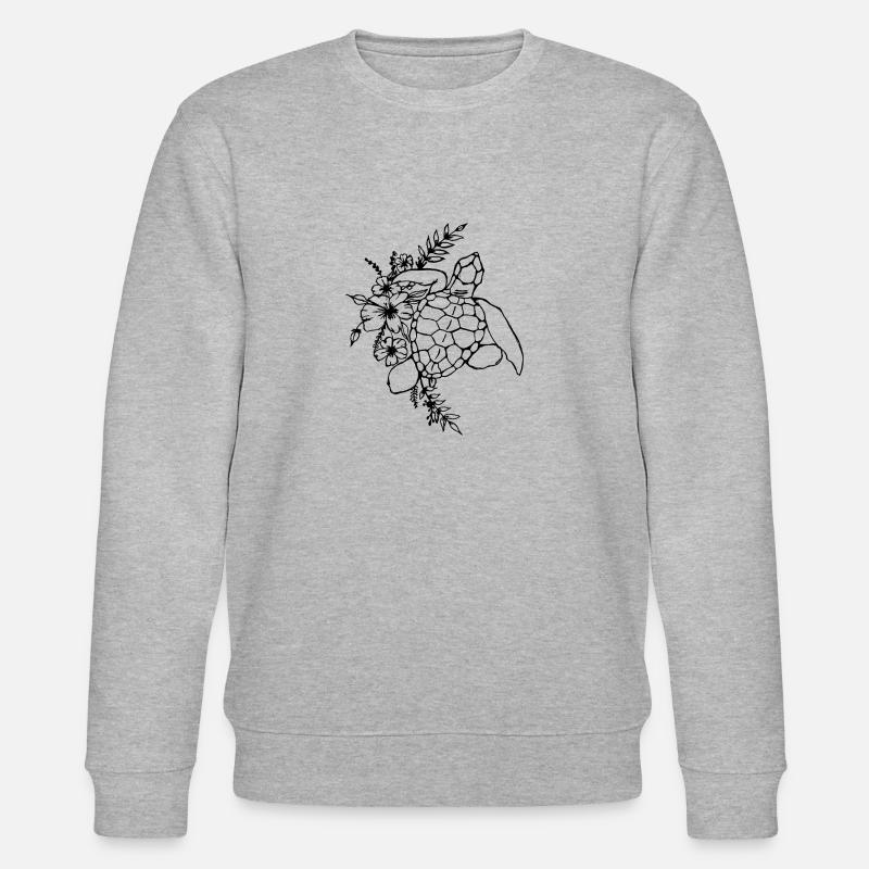 Turtle Flower - Stanley/Stella Unisex Bio-Sweatshirt CHANGER  - Grau meliert