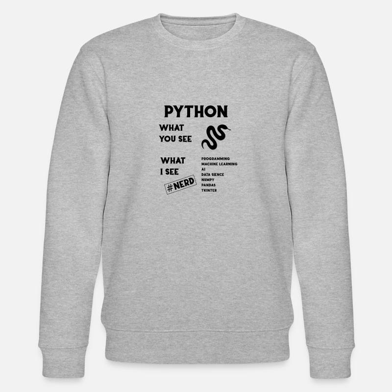 Python Programming - Stanley/Stella Unisex Bio-Sweatshirt CHANGER  - Grau meliert