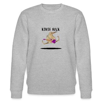 Kiwi Bass Guitar - Stanley/Stella Unisex Bio-Sweatshirt CHANGER  - Grau meliert - Vorne - Nik (191cm) & Marisol (170cm)