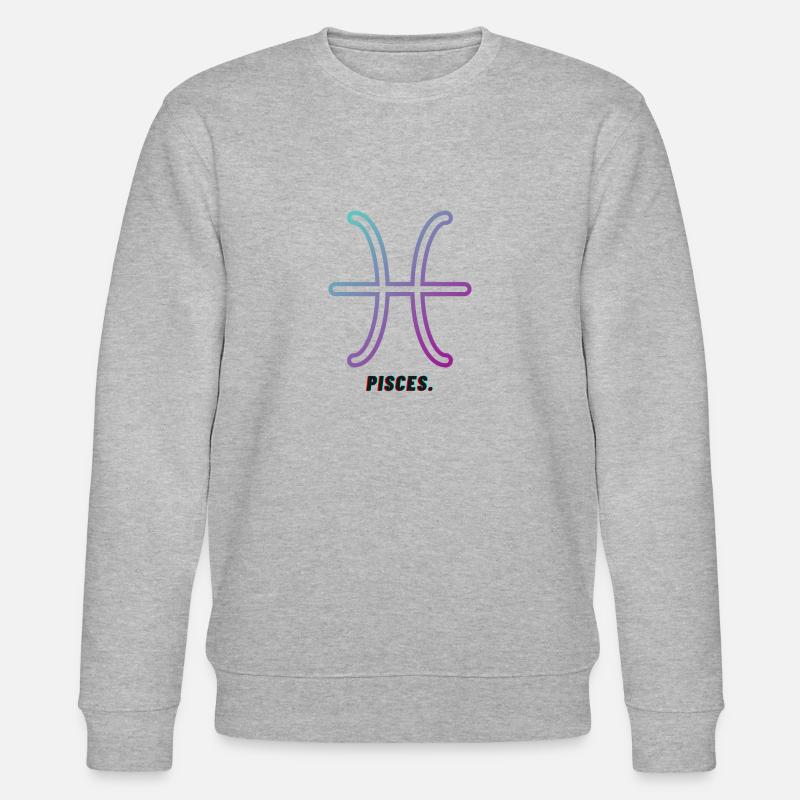 Fische Symbol Sternzeichen - Stanley/Stella Unisex Bio-Sweatshirt CHANGER  - Grau meliert