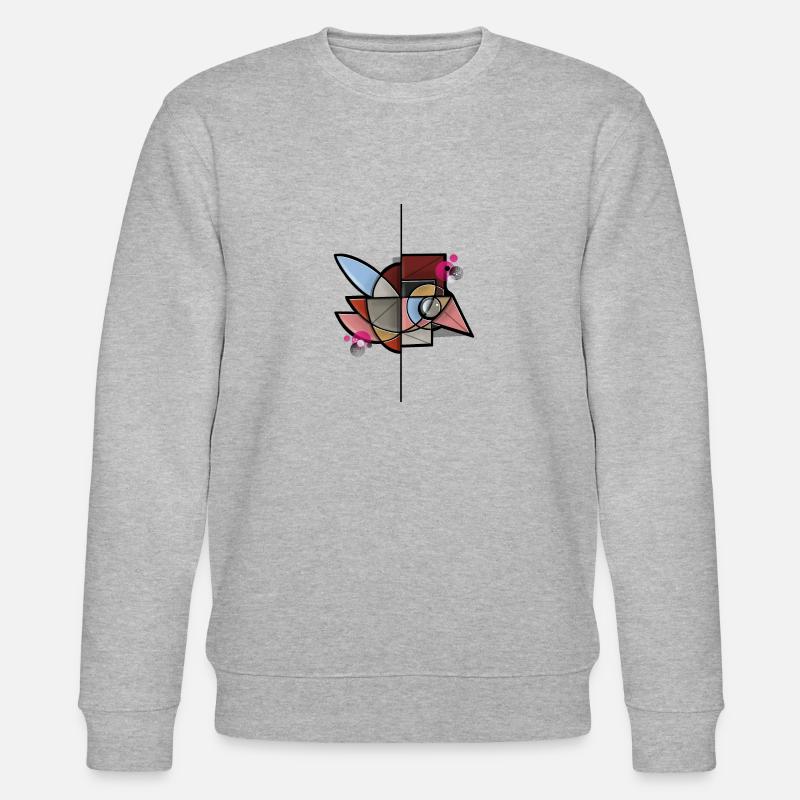 Oiseau géométrique abstrait - Sweat bio CHANGER Stanley/Stella Unisexe - gris chiné
