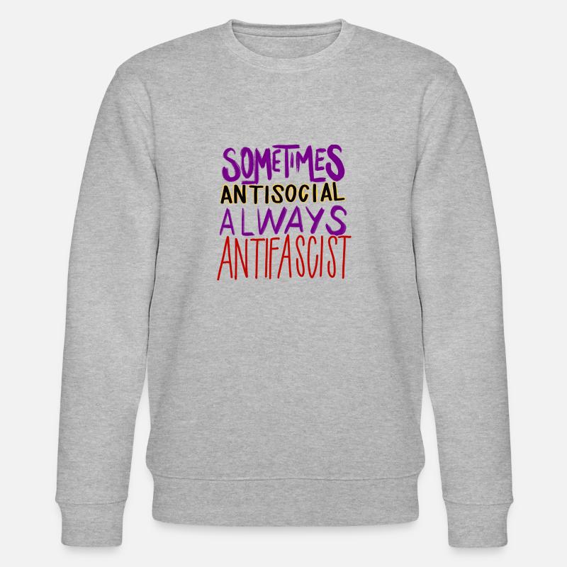 ANTIFASCISTE ANTISOCIAL - Sweat bio CHANGER Stanley/Stella Unisexe - gris chiné