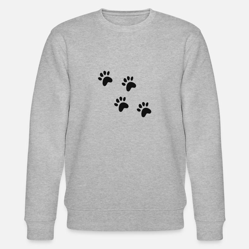 Traces de chat / chien mignon - Sweat bio CHANGER Stanley/Stella Unisexe - gris chiné