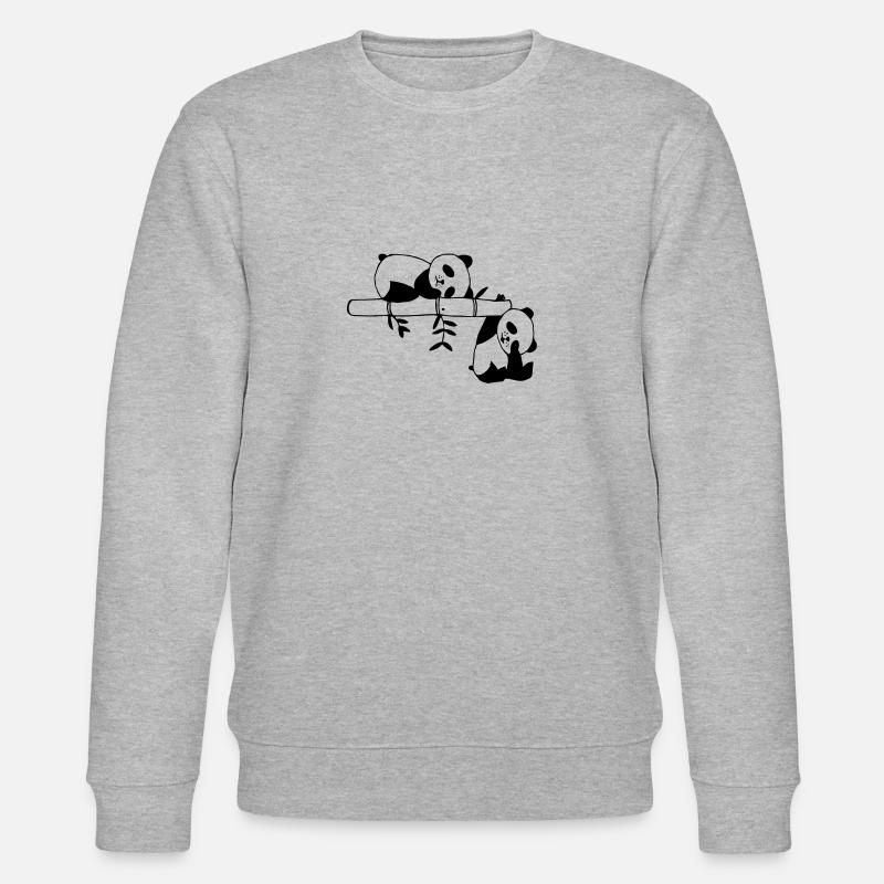 Schlafender Panda - Stanley/Stella Unisex Bio-Sweatshirt CHANGER  - Grau meliert