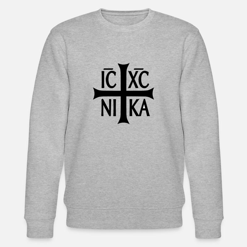 Christogramm Jesus Christus erobert - Stanley/Stella Unisex Bio-Sweatshirt CHANGER  - Grau meliert