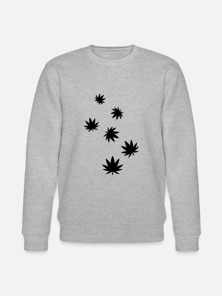 Hemp Leaf Icon - Stanley/Stella CHANGER Unisex Organic Sweatshirt - heather grey