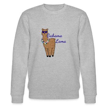 Bahama Lama | Lama animal design | Design de vacances - Sweat bio CHANGER Stanley/Stella Unisexe - gris chiné - Devant - Nik (191cm) & Marisol (170cm)