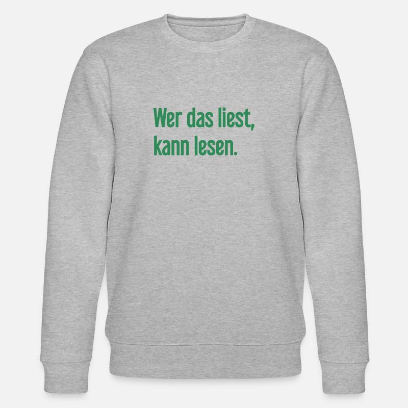 Wer das liest, kann lesen. - Stanley/Stella Unisex Bio-Sweatshirt CHANGER  - Grau meliert