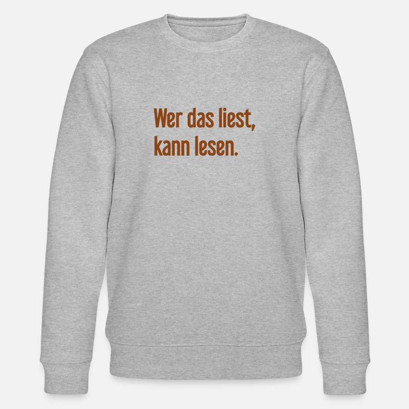 Wer das liest, kann lesen. - Stanley/Stella Unisex Bio-Sweatshirt CHANGER - Grau meliert