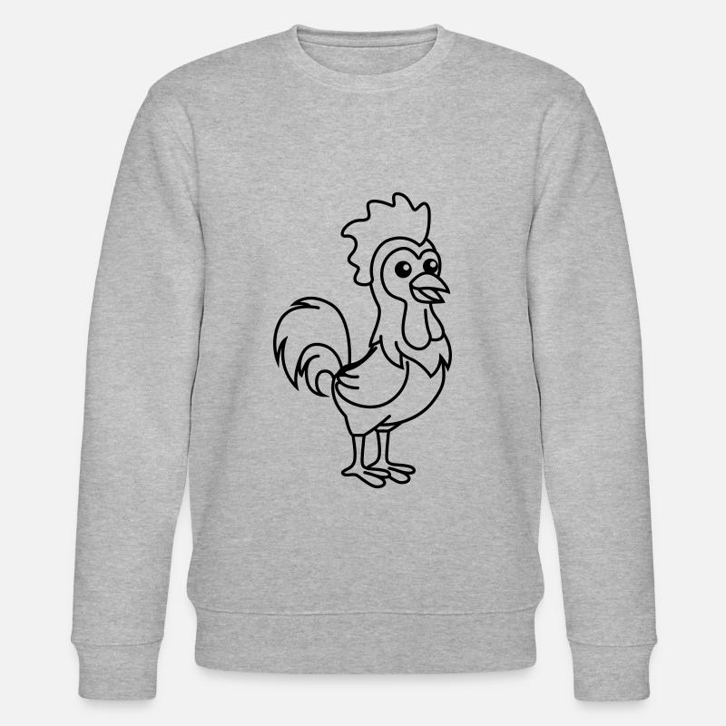 Rooster Comic Animal - Stanley/Stella CHANGER Unisex Organic Sweatshirt - heather grey