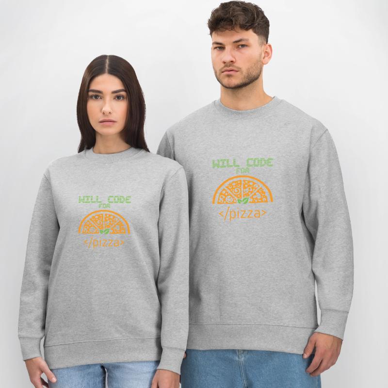 Will code for Pizza Programmer Nerd Developer Stanley/Stella CHANGER Unisex Organic Sweatshirt