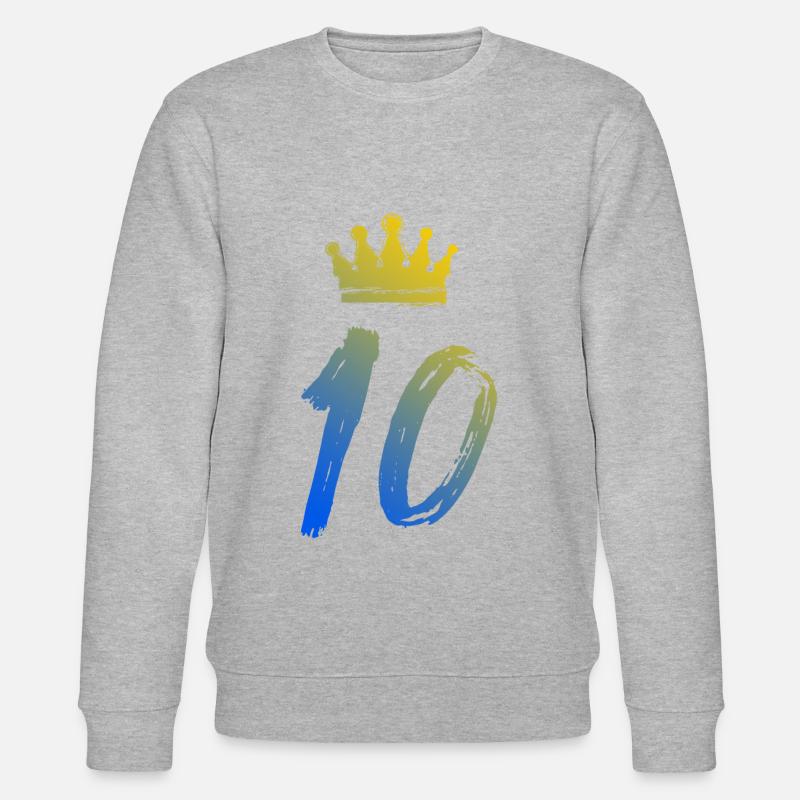 10 Zahl Krone - Stanley/Stella Unisex Bio-Sweatshirt CHANGER  - Grau meliert