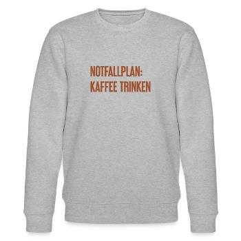 Kaffee-Notfallplan - Stanley/Stella Unisex Bio-Sweatshirt CHANGER  - Grau meliert - Vorne - Nik (191cm) & Marisol (170cm)