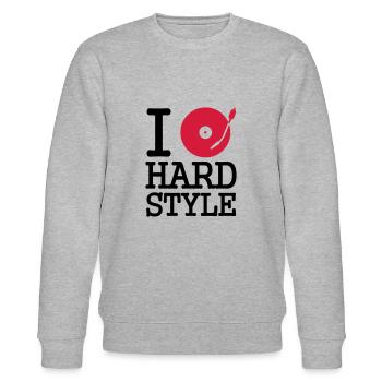 I dj / play / listen to hardstyle - Stanley/Stella CHANGER Unisex Organic Sweatshirt - heather grey - Front - Nik (191cm) & Marisol (170cm)