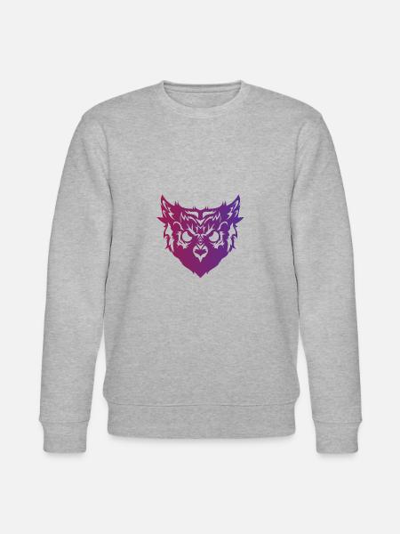Eule mit bösem Blick Uhu Vogel Geschenk - Stanley/Stella økologisk unisex-sweatshirt CHANGER  - grå meleret