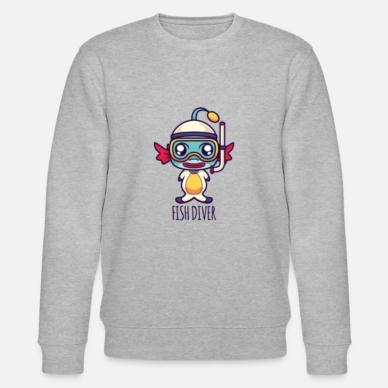 Plongeur de poisson - Sweat bio CHANGER Stanley/Stella Unisexe - gris chiné