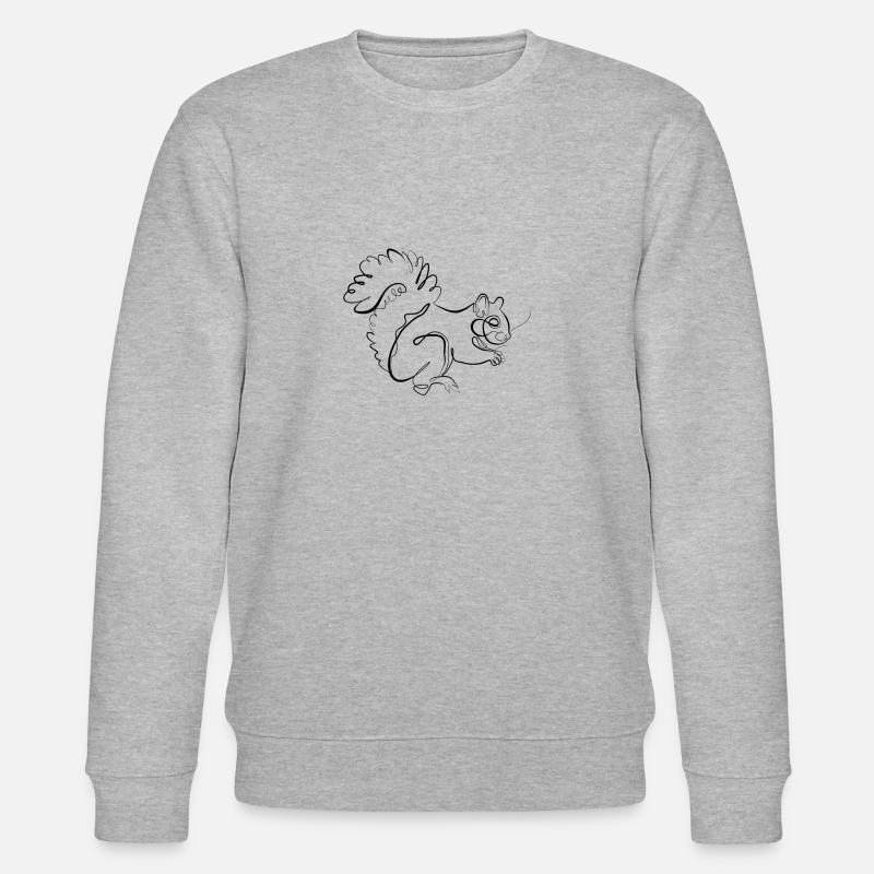 Eichhörnchen - one line drawing - Stanley/Stella Unisex Bio-Sweatshirt CHANGER  - Grau meliert