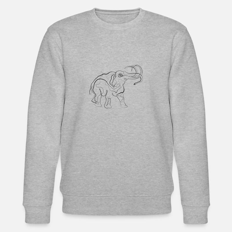 Mammut Elephant - one line drawing - Sweat bio CHANGER Stanley/Stella Unisexe - gris chiné