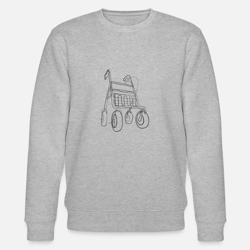 Rollator - one line drawing - Stanley/Stella CHANGER Unisex Organic Sweatshirt - heather grey