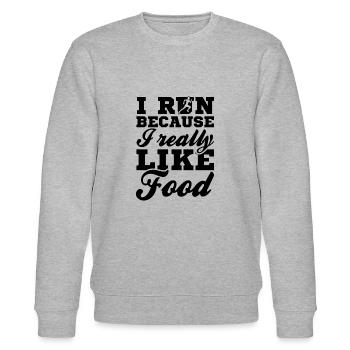 Running - Stanley/Stella CHANGER Unisex Organic Sweatshirt - heather grey - Front - Nik (191cm) & Marisol (170cm)