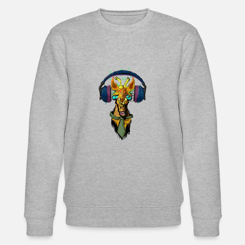 Giraffe Dj - Stanley/Stella Unisex Bio-Sweatshirt CHANGER  - Grau meliert