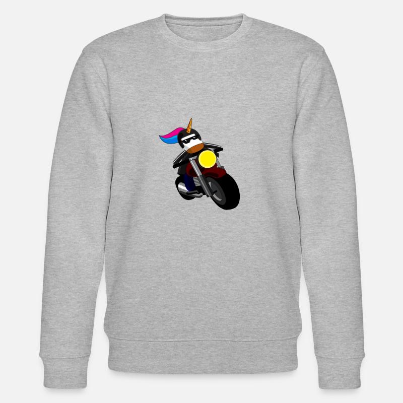 Einhorn Motorradfahrer. - Stanley/Stella Unisex Bio-Sweatshirt CHANGER  - Grau meliert