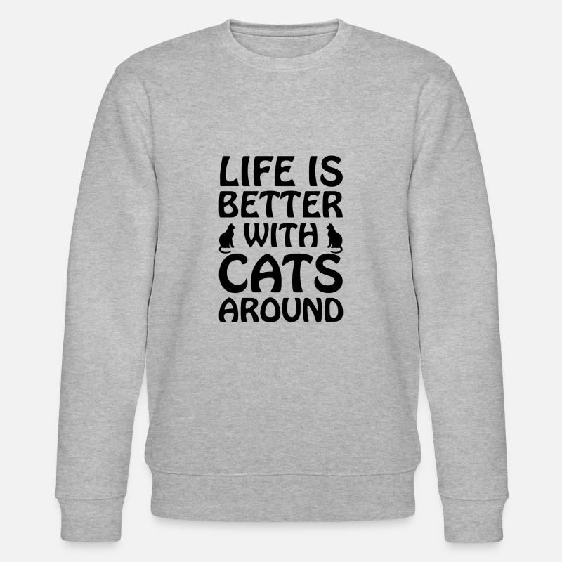 Katze - Stanley/Stella Unisex Bio-Sweatshirt CHANGER  - Grau meliert