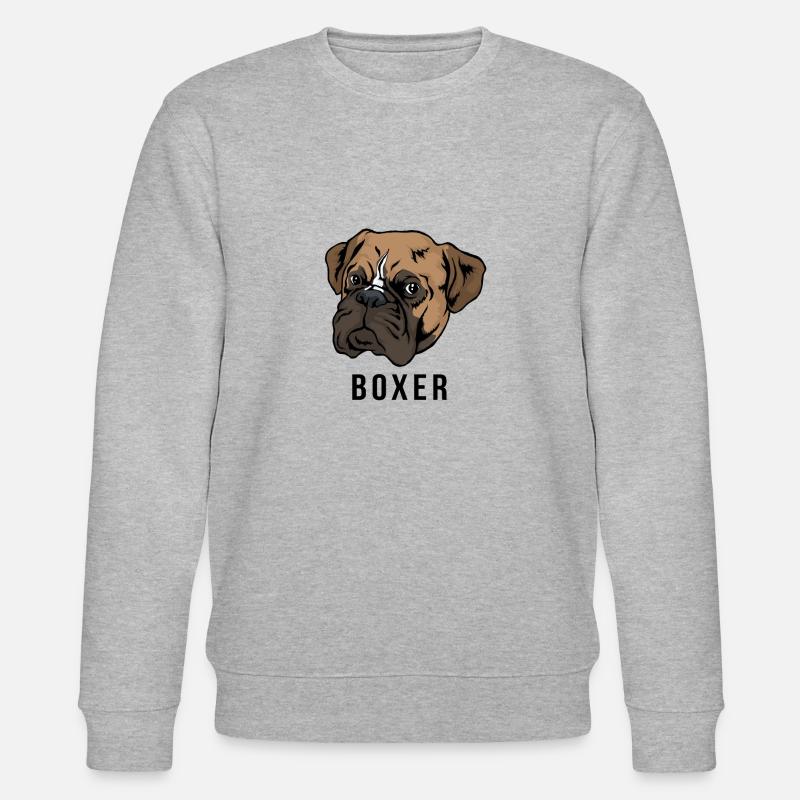 Boxer Hund Kopf - Stanley/Stella Unisex Bio-Sweatshirt CHANGER  - Grau meliert