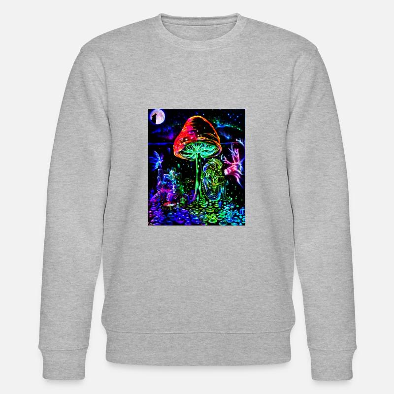 Magic Mushrooms Goa Design - Sweat bio CHANGER Stanley/Stella Unisexe - gris chiné
