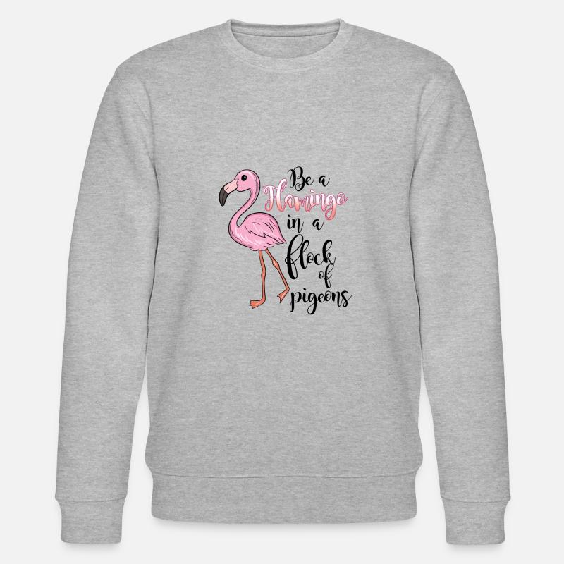 Flamingo avec énonciation spirituelle - Sweat bio CHANGER Stanley/Stella Unisexe - gris chiné