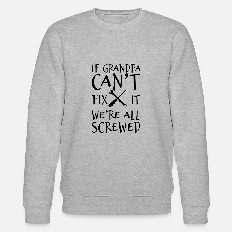 Opa Großvater Sprüche - Stanley/Stella Unisex Bio-Sweatshirt CHANGER  - Grau meliert