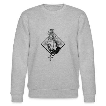Praying Hands Betende Hände mit Rosenkranz zu Gott - Stanley/Stella Unisex Bio-Sweatshirt CHANGER  - Grau meliert - Vorne - Nik (191cm) & Marisol (170cm)