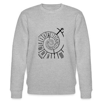 Time Travel Zeitreisen - Stanley/Stella Unisex Bio-Sweatshirt CHANGER  - Grau meliert - Vorne - Nik (191cm) & Marisol (170cm)