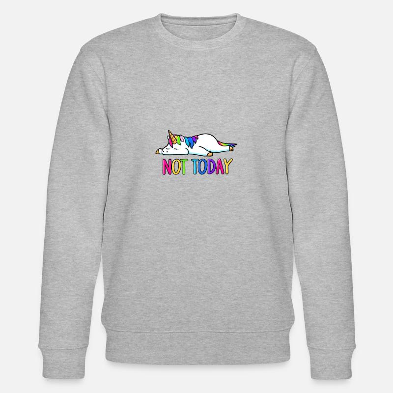 Heute Regenbogen-Einhorn - Stanley/Stella Unisex Bio-Sweatshirt CHANGER  - Grau meliert