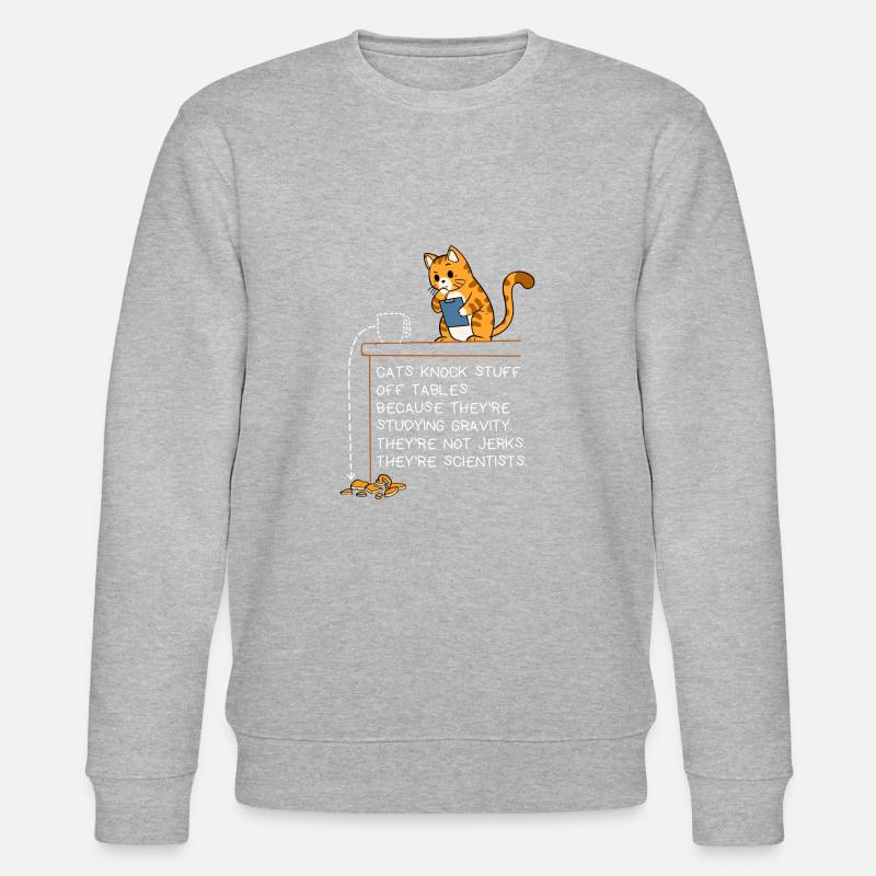 Science scientist cat physics - Stanley/Stella CHANGER Unisex Organic Sweatshirt - heather grey
