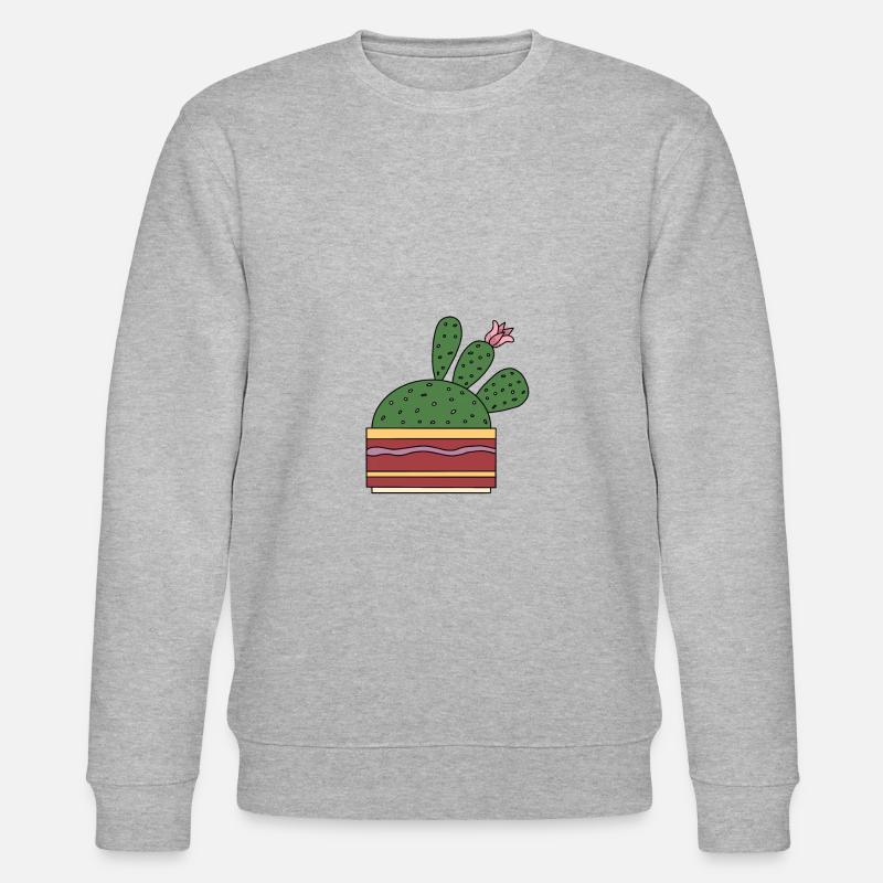 Cactus avec belle fleur - Sweat bio CHANGER Stanley/Stella Unisexe - gris chiné
