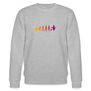 Halloween Evolution T-Shirt balai de sorcière volant USA - Sweat bio CHANGER Stanley/Stella Unisexe - gris chiné - Devant - Nik (191cm) & Marisol (170cm)