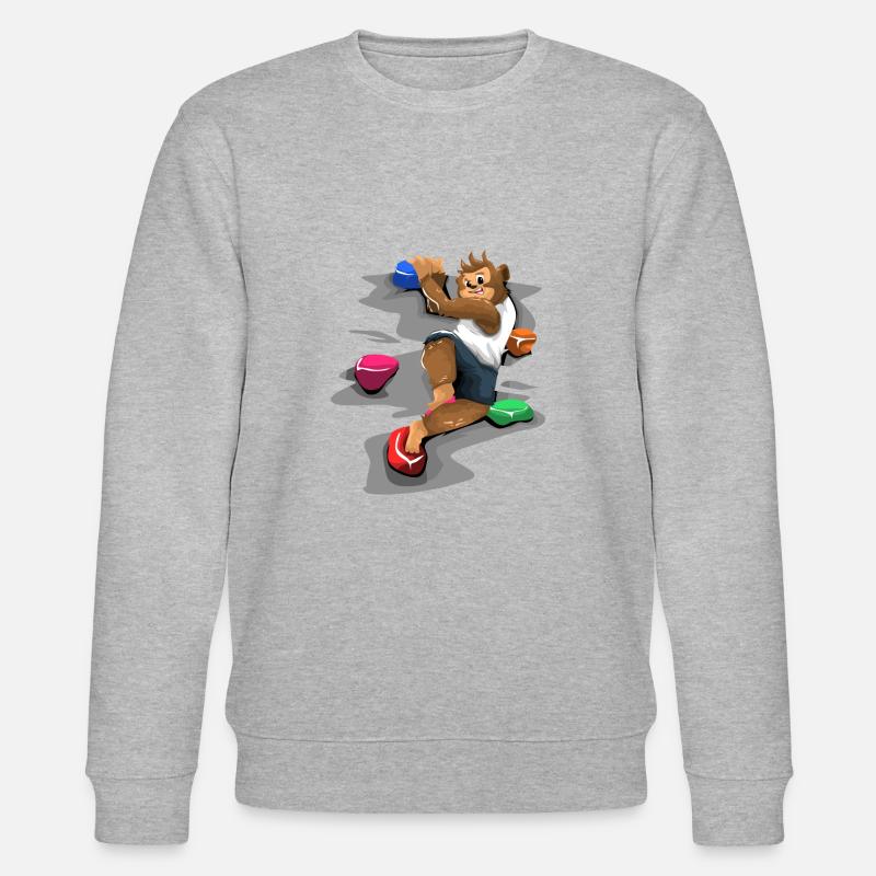 Singe grimpe sur un mur - Sweat bio CHANGER Stanley/Stella Unisexe - gris chiné