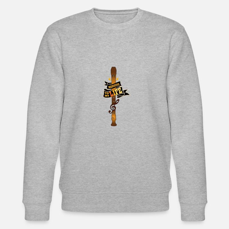 Blockflöte Flöte - Stanley/Stella Unisex Bio-Sweatshirt CHANGER  - Grau meliert