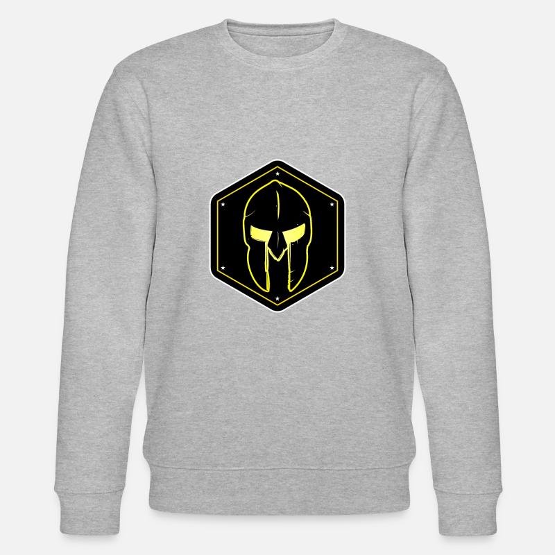 Trojaner Spartan Maske Helm - Stanley/Stella Unisex Bio-Sweatshirt CHANGER - Grau meliert