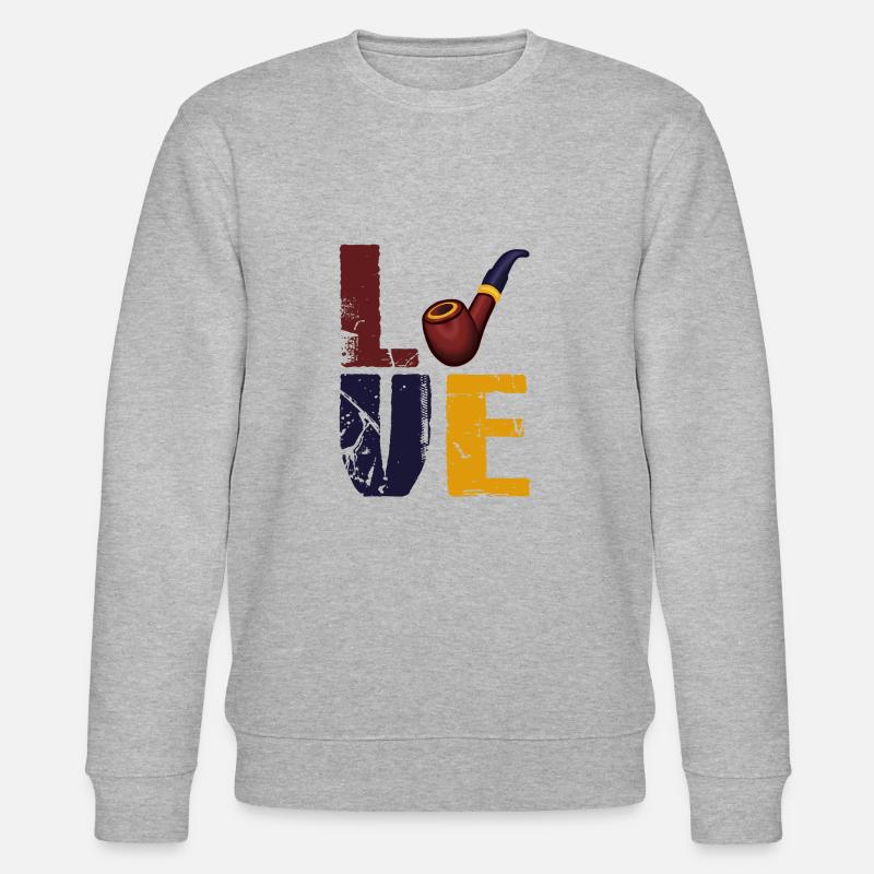 Liebe Pfeife rauchen - Stanley/Stella Unisex Bio-Sweatshirt CHANGER  - Grau meliert