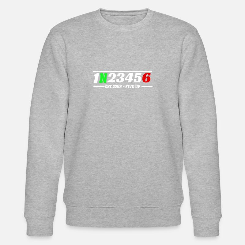 Lustiger Spruch Motorrad Gänge - Stanley/Stella Unisex Bio-Sweatshirt CHANGER  - Grau meliert