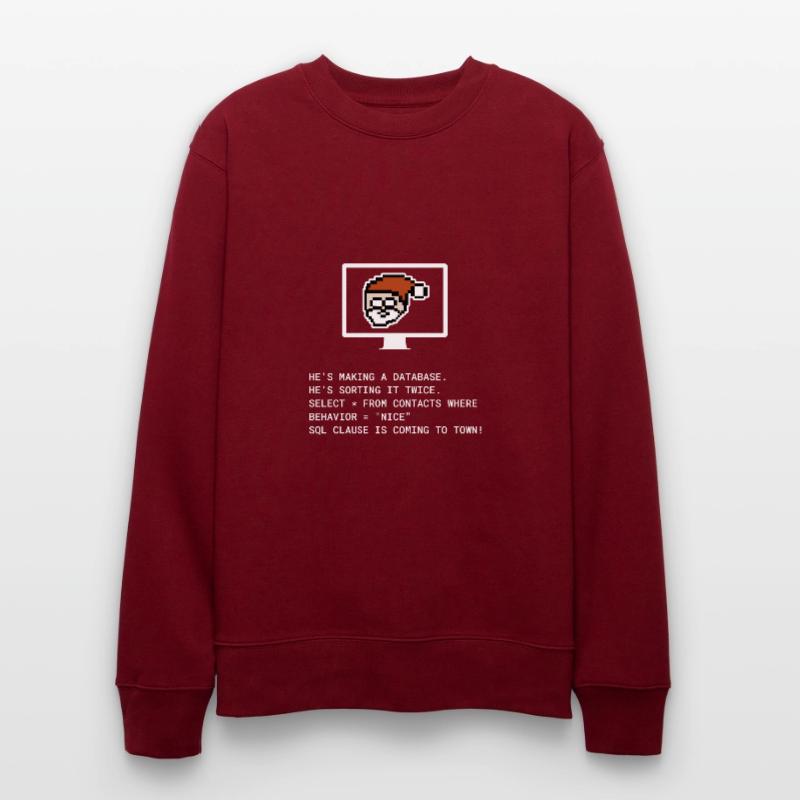 Weihnachten SQL Clause Programmierer IT Geschenk Stanley/Stella Unisex Bio-Sweatshirt CHANGER 