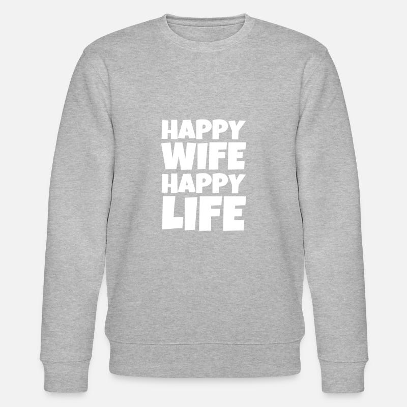 Femme heureuse vie heureuse - Sweat bio CHANGER Stanley/Stella Unisexe - gris chiné