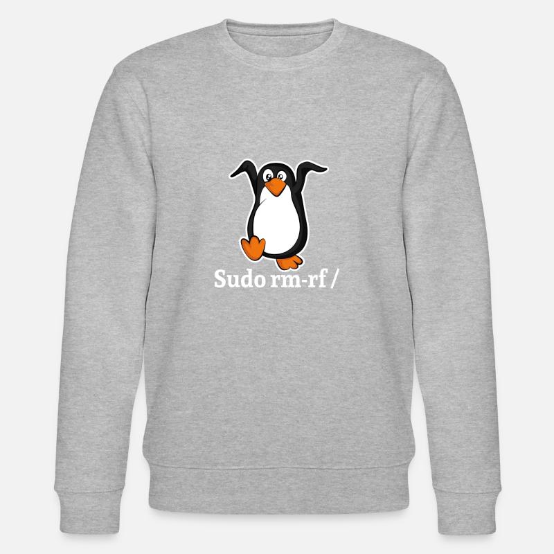 Tux Linux Pingouin Sudo Rm Rf | Computerfreak Hack - Sweat bio CHANGER Stanley/Stella Unisexe - gris chiné