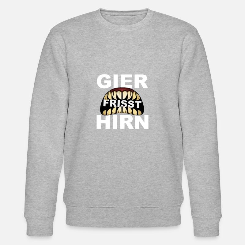 Gier frisst Hirn - Stanley/Stella Unisex Bio-Sweatshirt CHANGER - Grau meliert