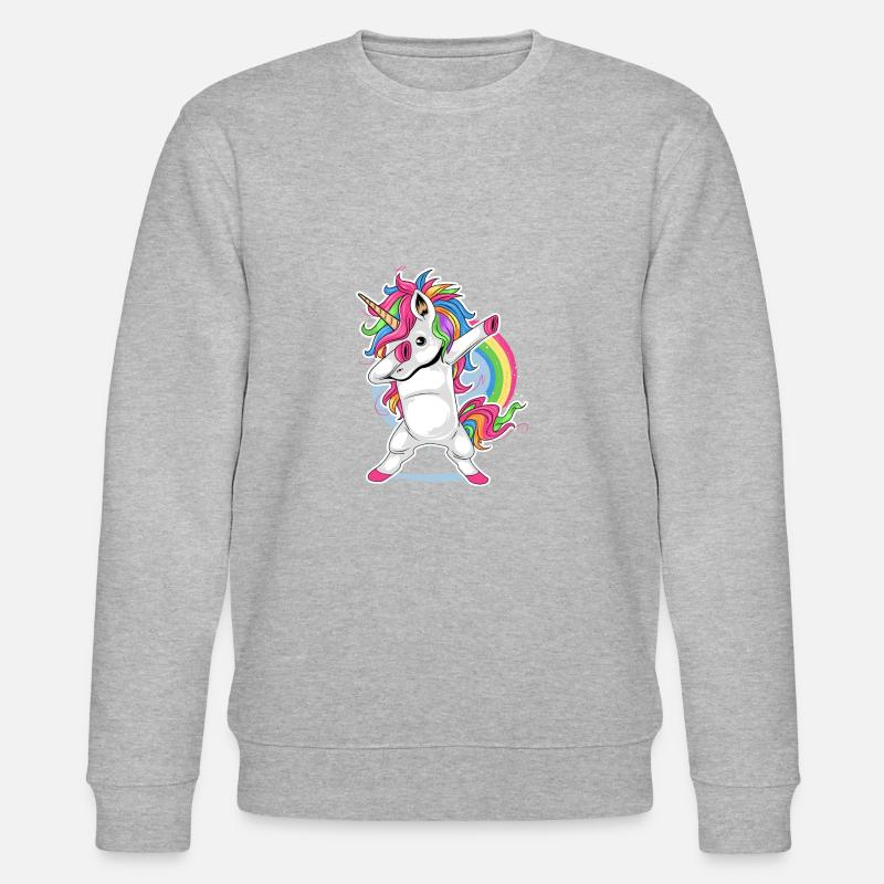 Einhorn Comic Dapping - Stanley/Stella Unisex Bio-Sweatshirt CHANGER - Grau meliert