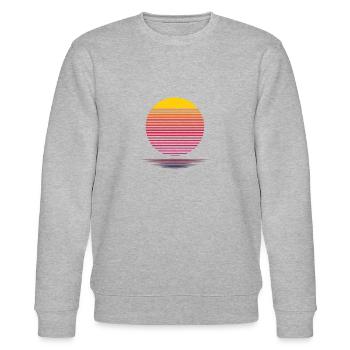 Vaporwave Paradise Ästhetische Retrowave Retro - Stanley/Stella Unisex Bio-Sweatshirt CHANGER  - Grau meliert - Vorne - Nik (191cm) & Marisol (170cm)